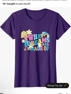 Disney Purple Short-Sleeve Tee with Colorful 'What Dreams Are Made Of' Graphic